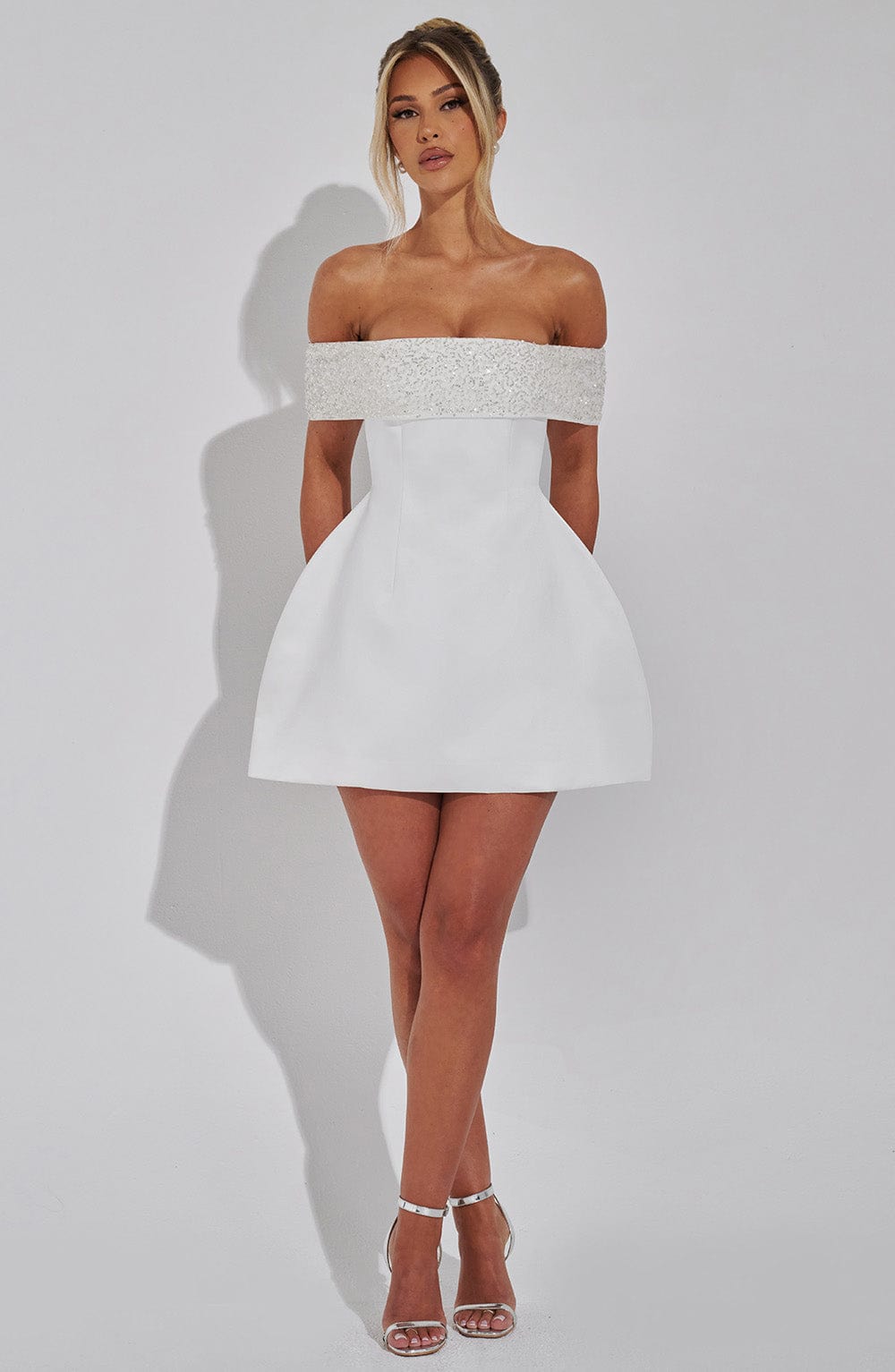 Sukienka mini Noelle - Kość słoniowa