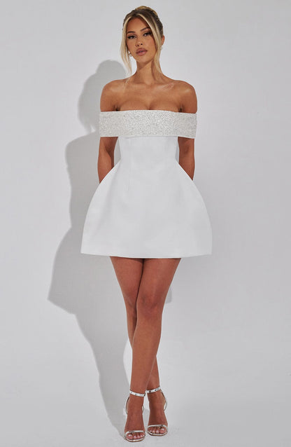 Sukienka mini Noelle - Kość słoniowa