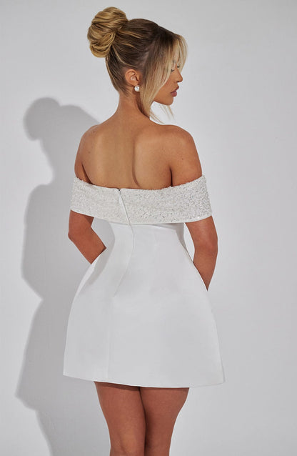 Sukienka mini Noelle - Kość słoniowa