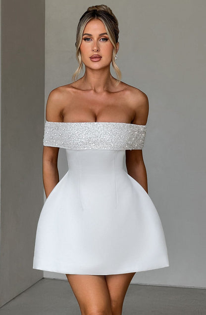 Sukienka mini Noelle - Kość słoniowa