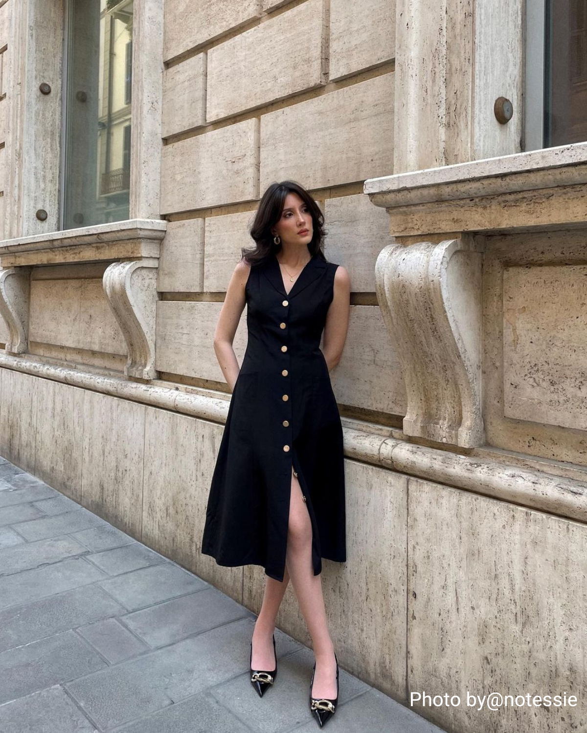 El Vestido Midi Túnica Negro