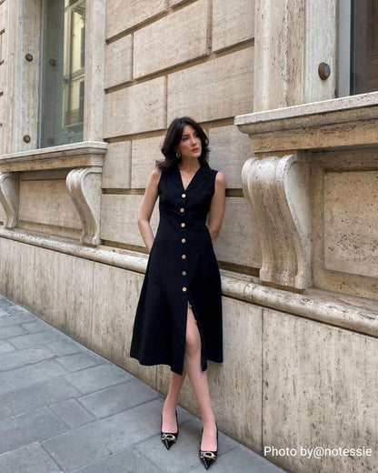 El Vestido Midi Túnica Negro