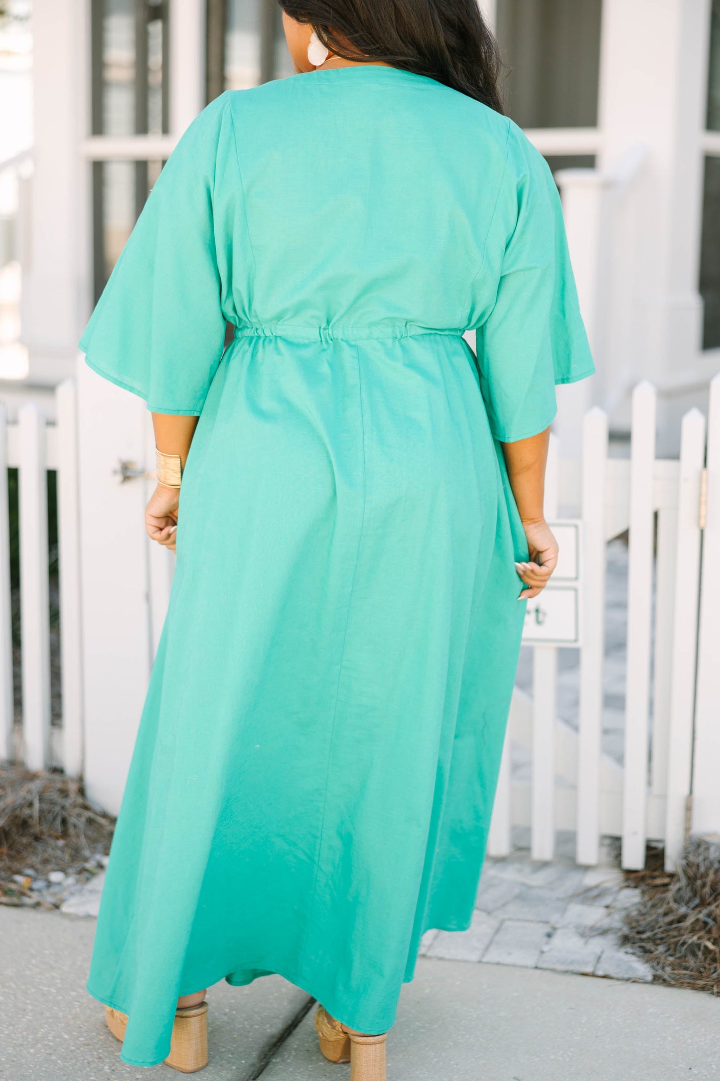 Vestido Off To the Islands, Turquesa