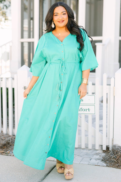 Vestido Off To the Islands, Turquesa