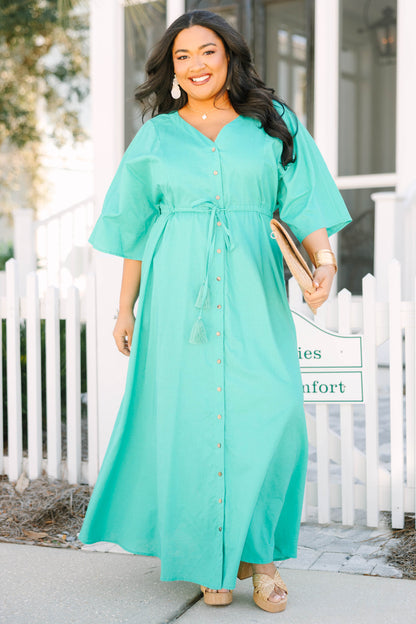 Vestido Off To the Islands, Turquesa