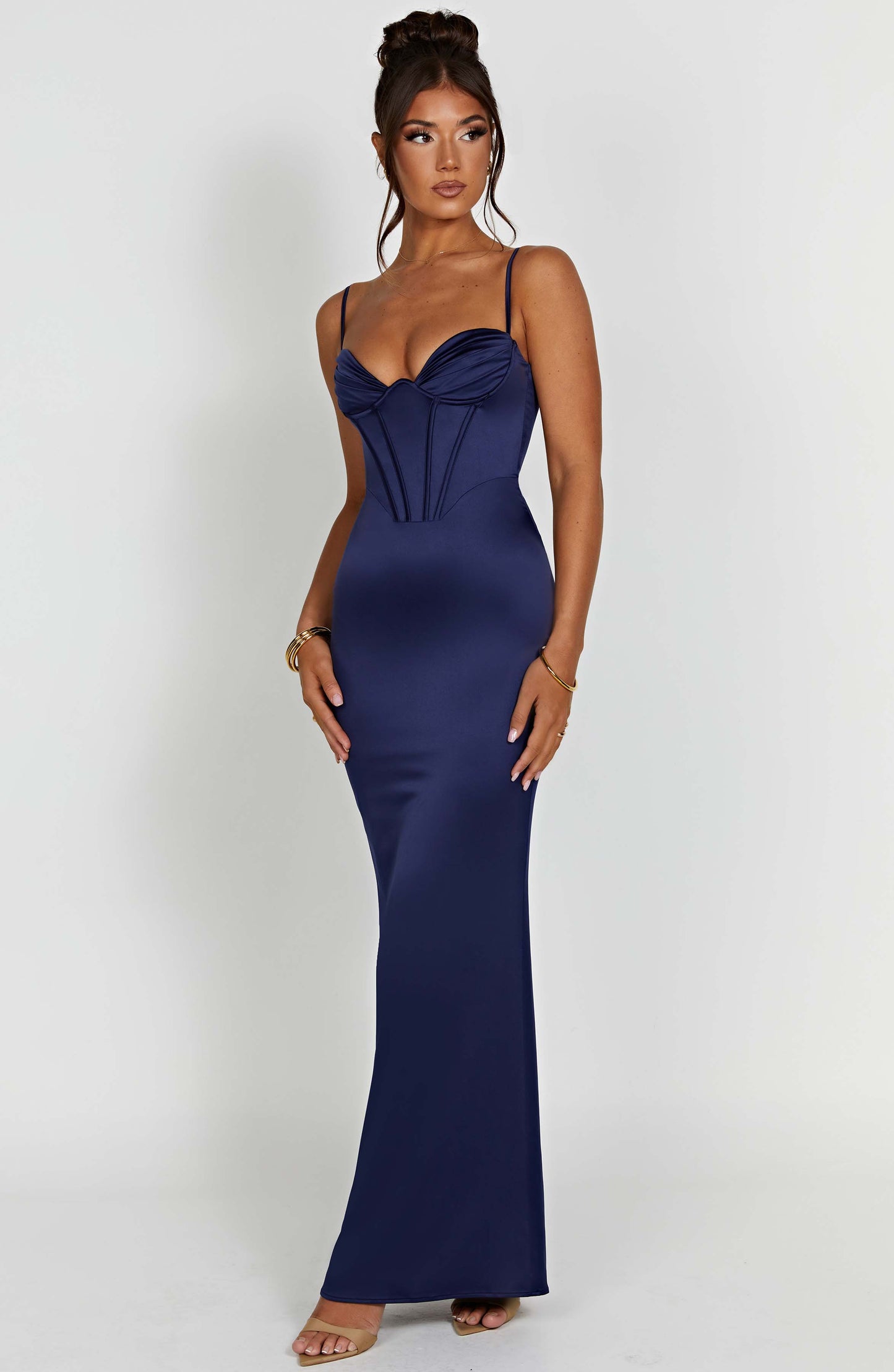 Długi sukienka Maxi Onika - granatowa