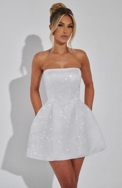 Sukienka Mini Paloma - Perłowa