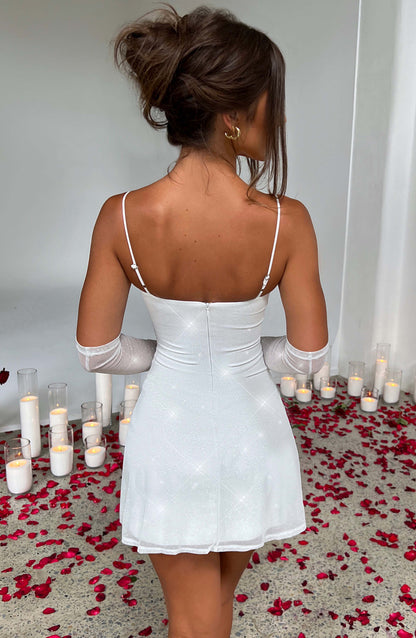 Mini sukienka Pixie - Opalizująca Beżowa