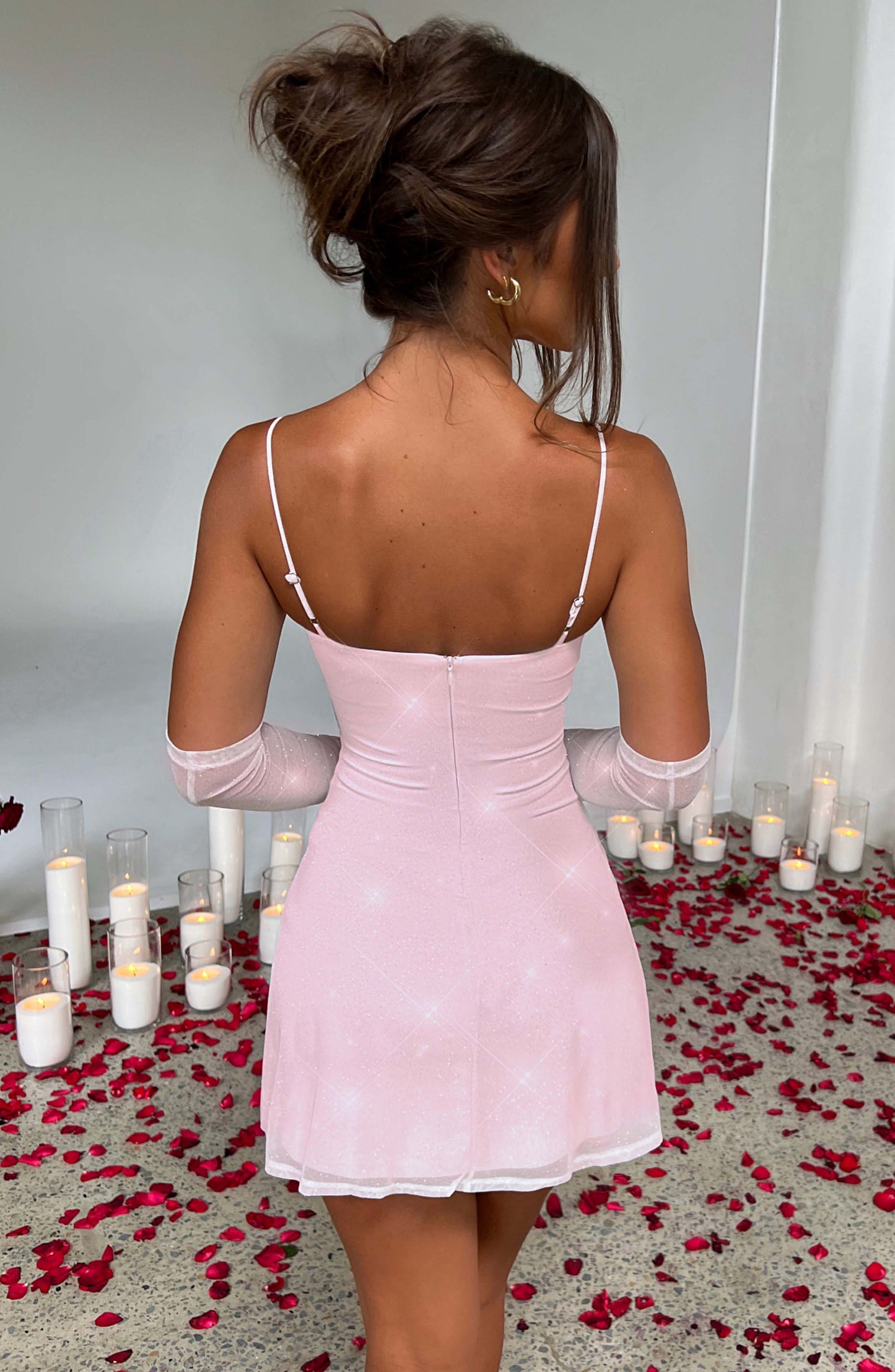 Mini Pixie Sukienka - Różowy Blask