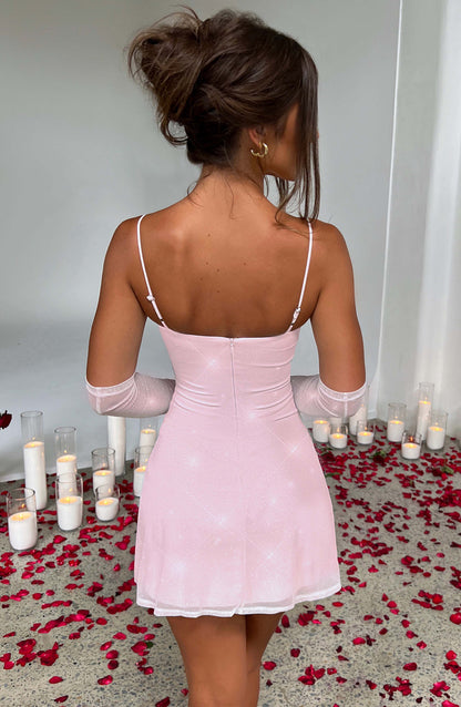 Mini Pixie Sukienka - Różowy Blask