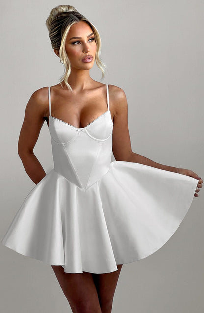 Mini sukienka Poppy - Perłowa