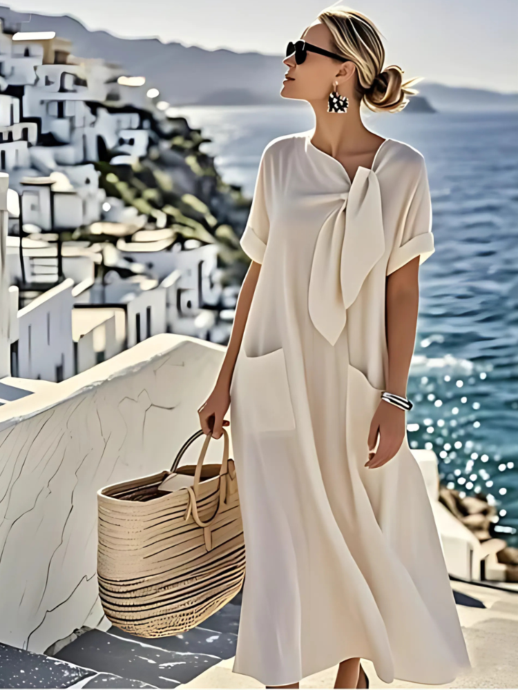 Ella™ - Vestido con accesorio al cuello