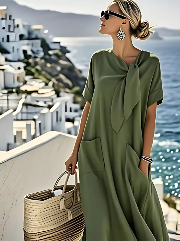 Ella™ - Vestido con accesorio al cuello