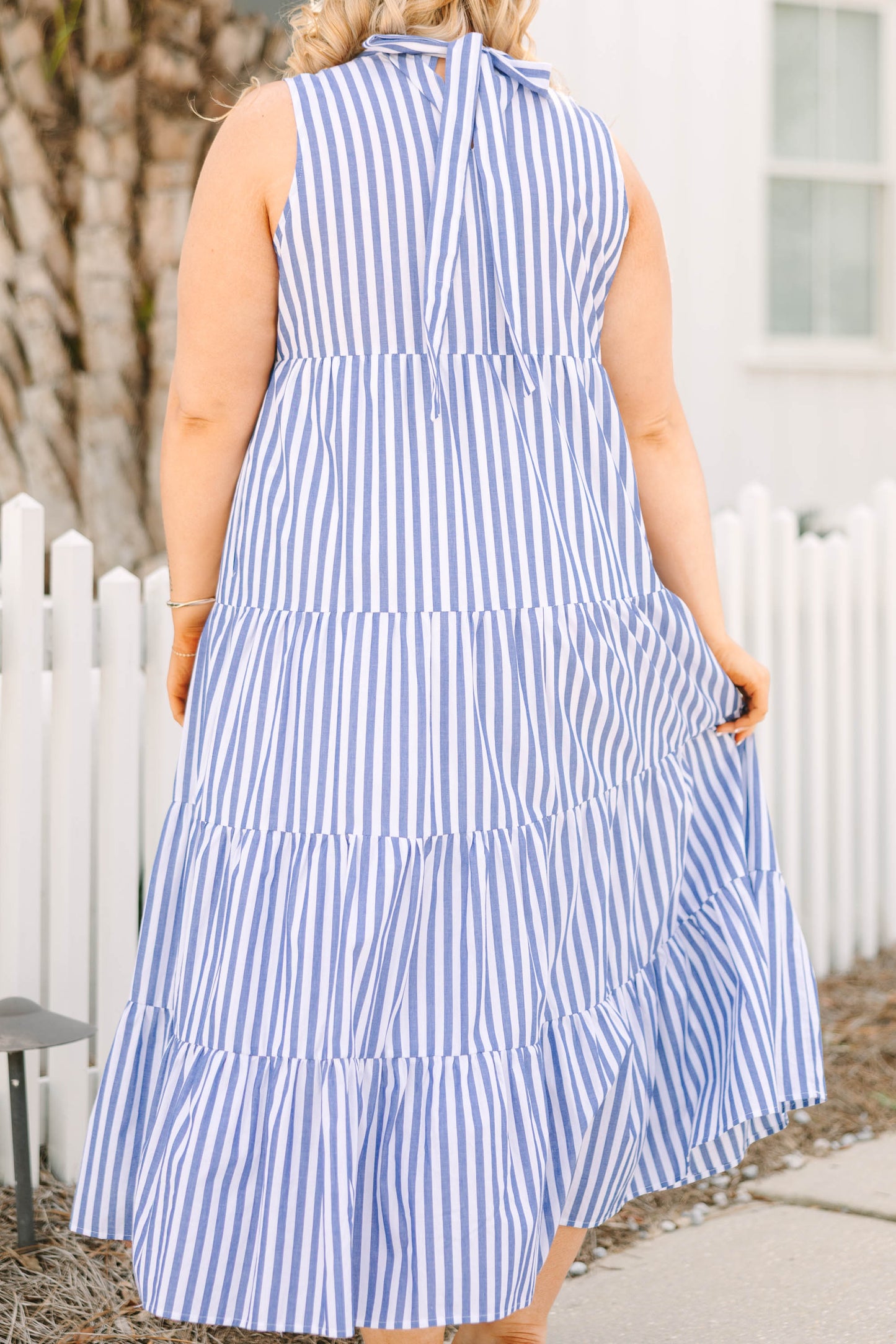 Vestido Bonito a Rayas, Azul