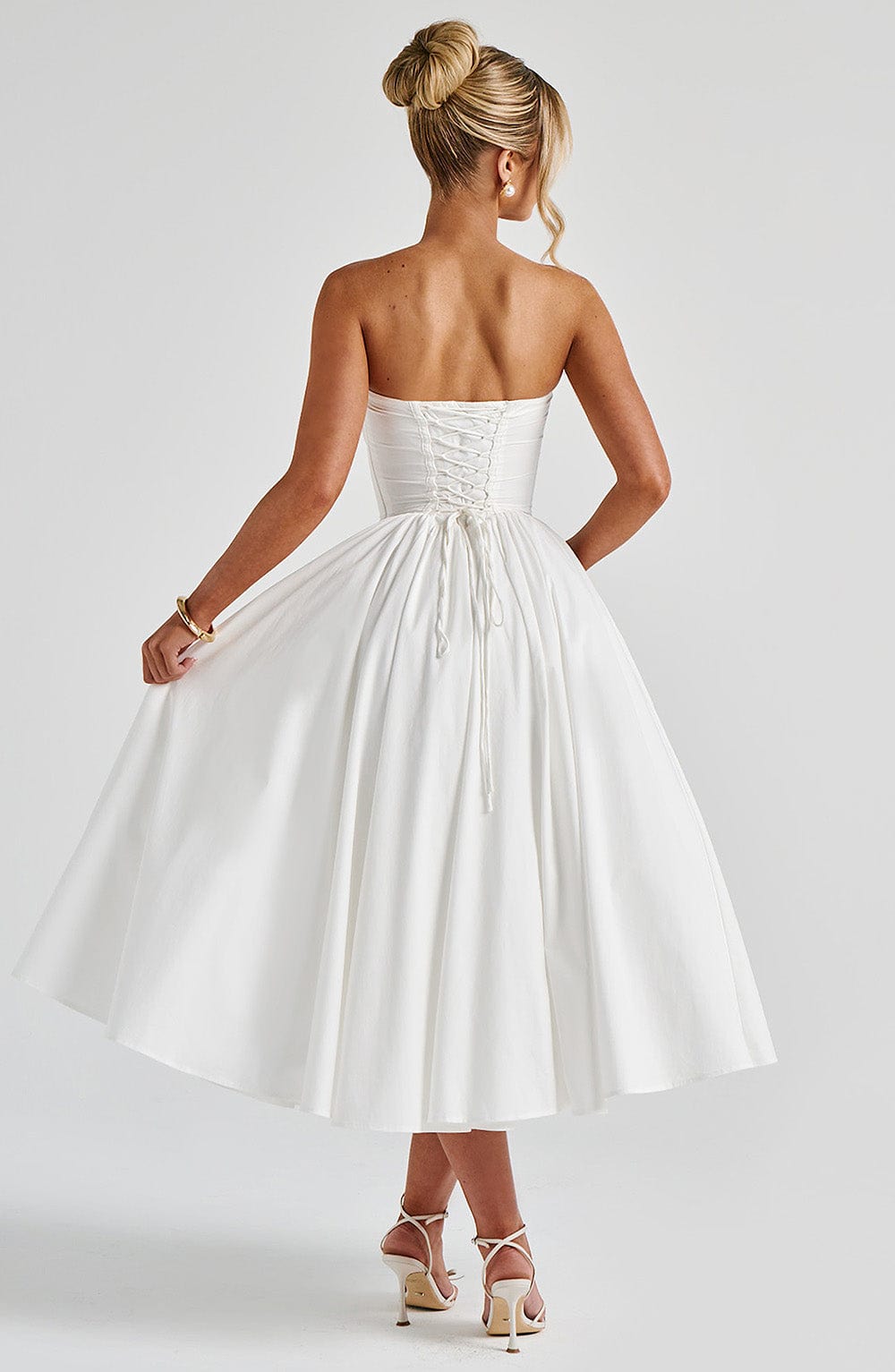 Sukienka Midi Prim - Kość słoniowa