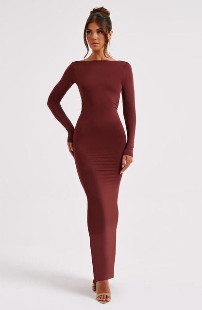 Sukienka Maxi Rameesha - Brązowa