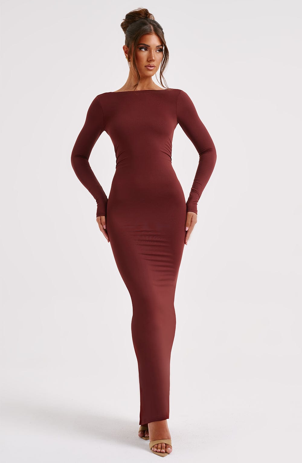 Sukienka Maxi Rameesha - Brązowa