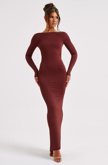 Sukienka Maxi Rameesha - Brązowa