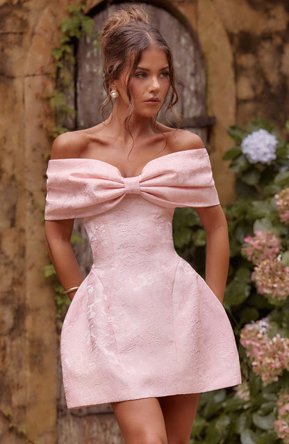 Sukienka mini Raquel - Różowy pastel