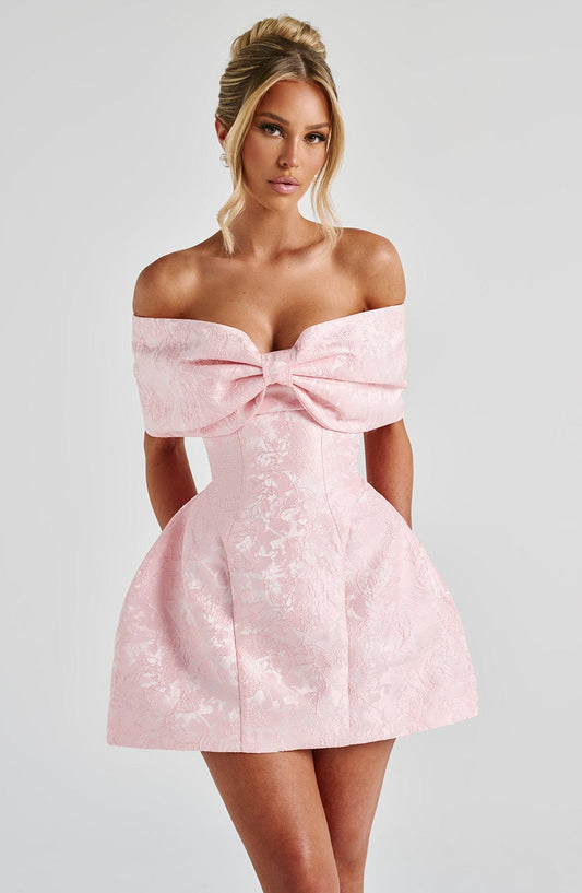 Sukienka mini Raquel - Różowy pastel