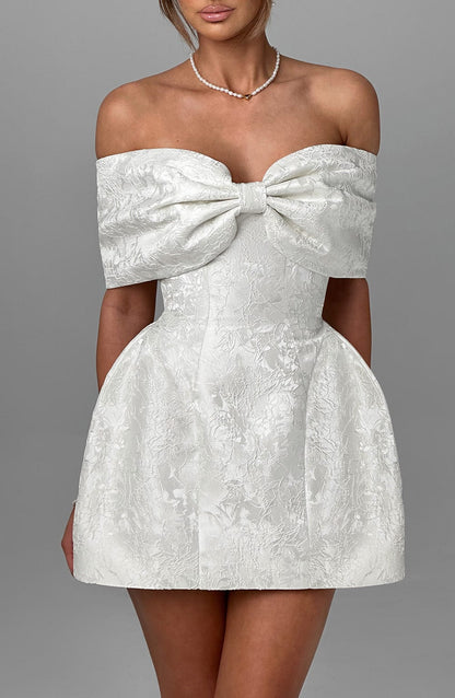 Sukienka mini Raquel - Kość słoniowa