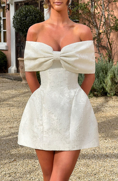 Sukienka mini Raquel - Kość słoniowa