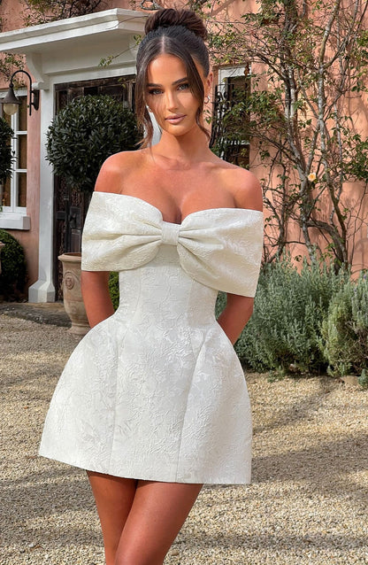 Sukienka mini Raquel - Kość słoniowa