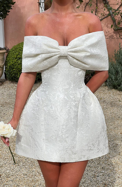 Sukienka mini Raquel - Kość słoniowa