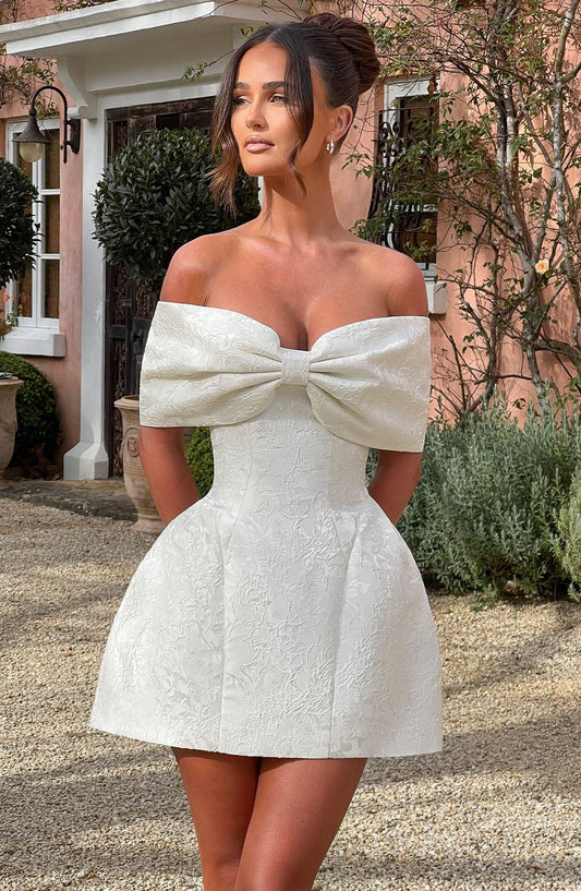 Sukienka mini Raquel - Kość słoniowa