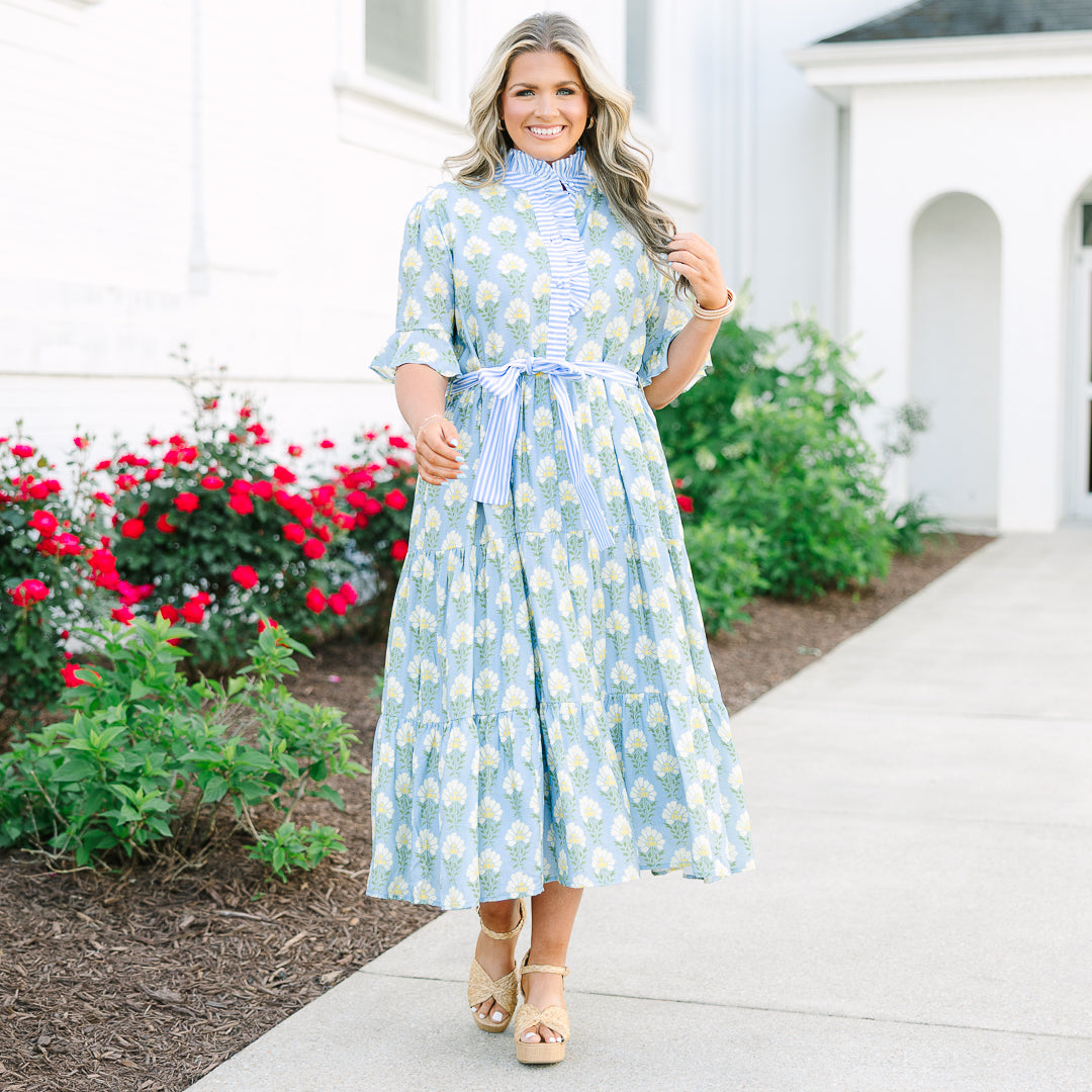 Vestido Reservado Para Ti, Floral Azul