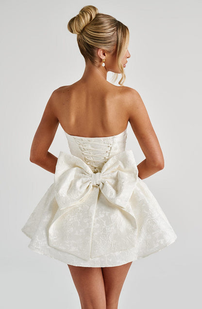 Mini sukienka Salome - Kość słoniowa