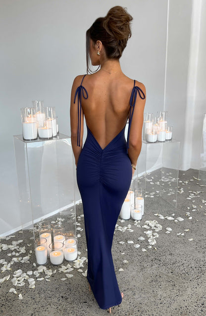 Długa sukienka maxi Sanya - granatowa