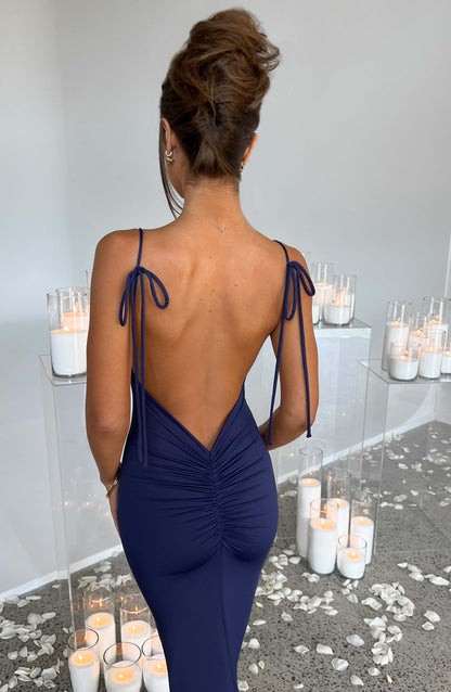 Długa sukienka maxi Sanya - granatowa