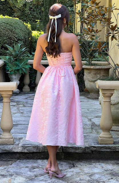 Sukienka midi Saoirse - Jasnoróżowa