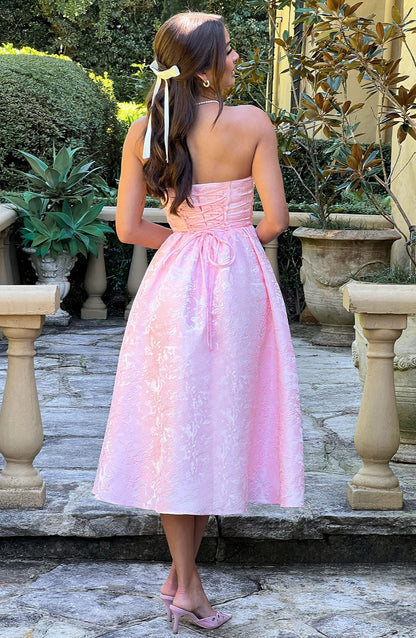 Sukienka midi Saoirse - Jasnoróżowa