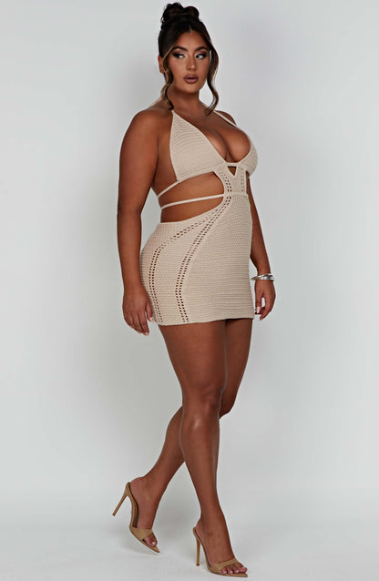 Krótka sukienka Selena - Kremowa