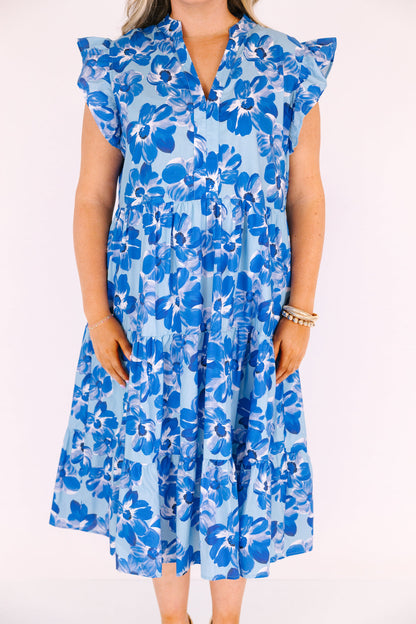 Simplemente El Vestido Midi Vibe, Cobalto