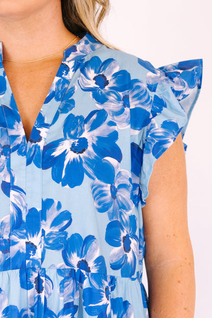 Simplemente El Vestido Midi Vibe, Cobalto