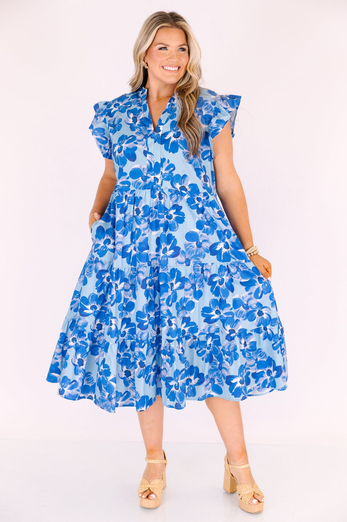 Simplemente El Vestido Midi Vibe, Cobalto