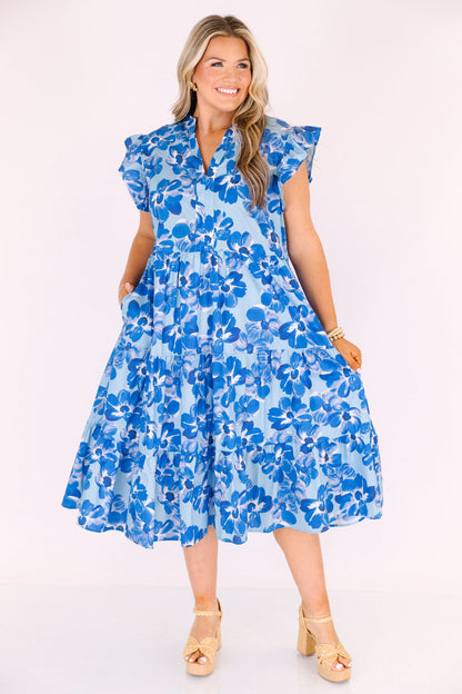 Simplemente El Vestido Midi Vibe, Cobalto