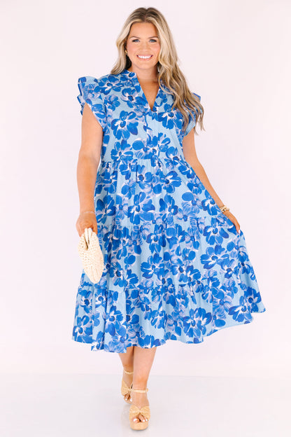 Simplemente El Vestido Midi Vibe, Cobalto
