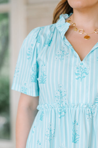 Vestido Straight Shot, Mezcla Floral Azul