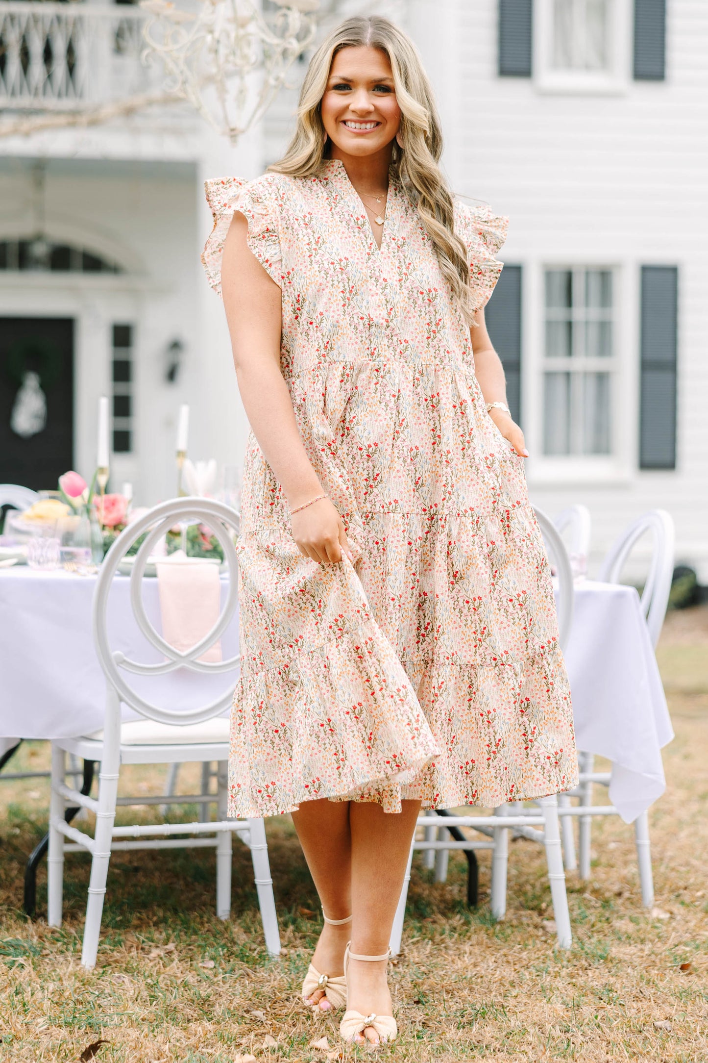 Vestido Dulce Naturaleza, Crema