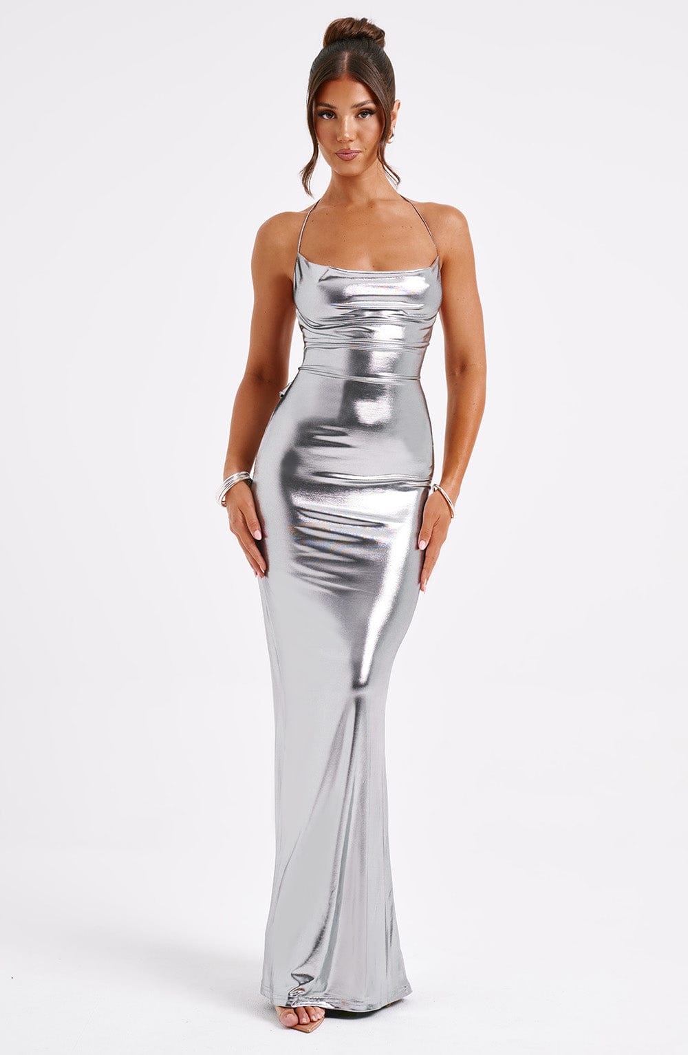 Sukienka Maxi Talisa - Metaliczna Gunmetal