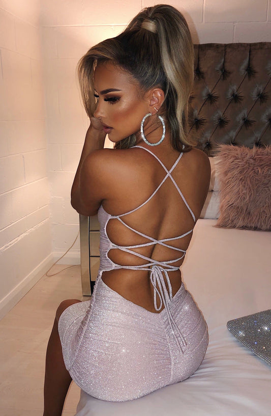 Mini sukienka Tati - Różowy Błysk