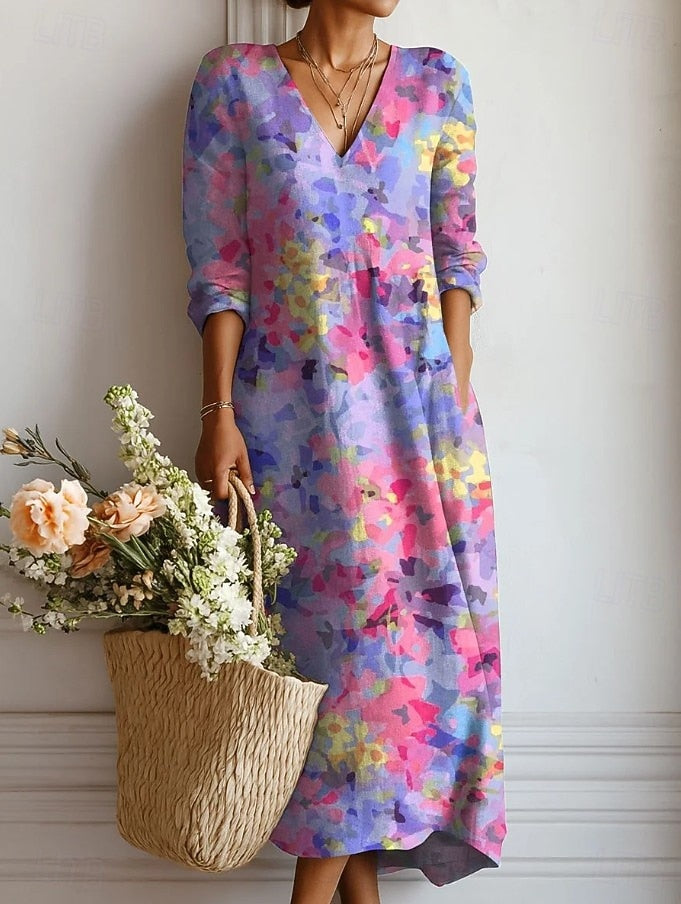 Lysiane | Vestido Impreso Acuarela