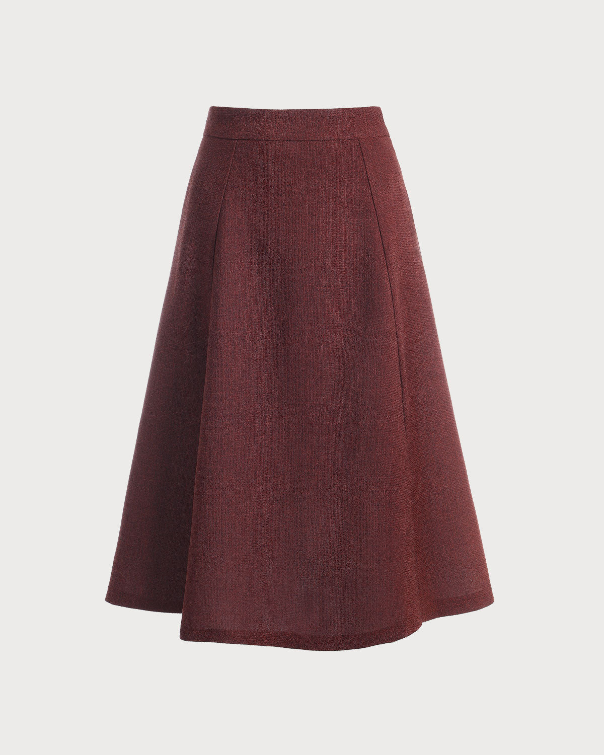 Falda de Tweed Burdeos de Cintura Alta