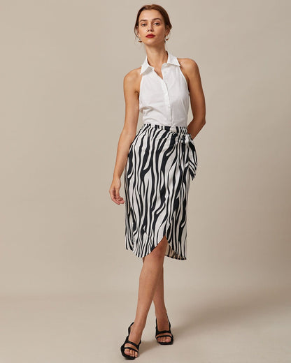 Camisa Sin Mangas de Cuello Blanco con Botones