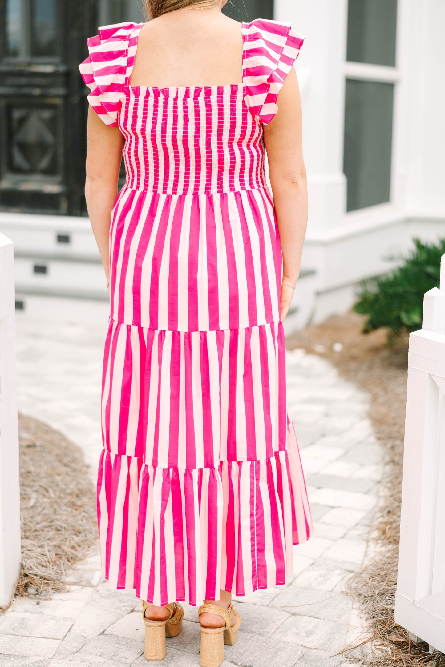 El Vestido Maxi Canción de las Flores Silvestres, Rosa Fucsia