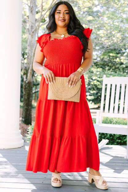 El Vestido Maxi Canción de las Flores Silvestres, Rojo
